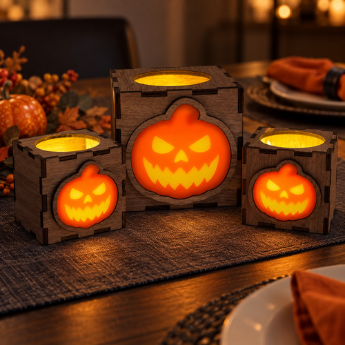 Pumpkin led candle holder - candle,