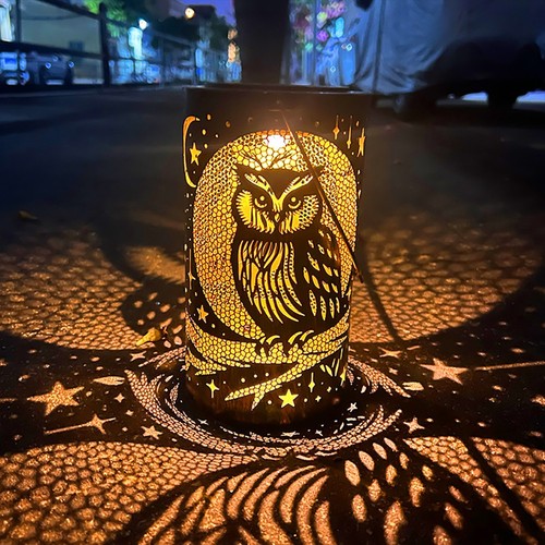 Owl solar powered led - solar, lantern
