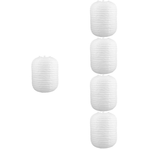 5pcs white paper lanterns - 5pcs,