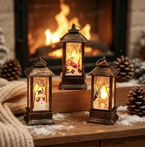 Piece christmas lantern set - christmas,