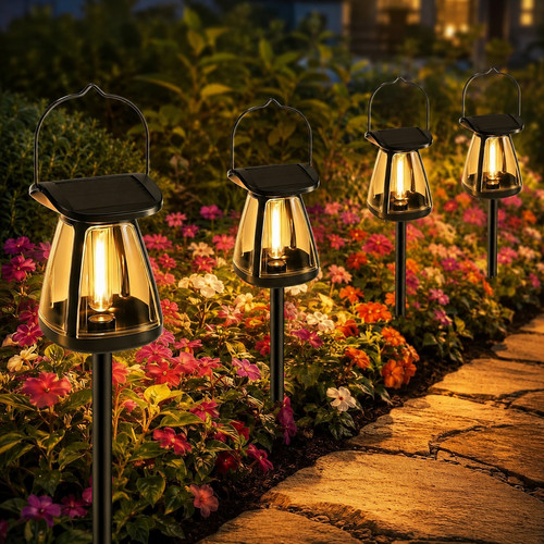 Solar garden lantern - 4x,