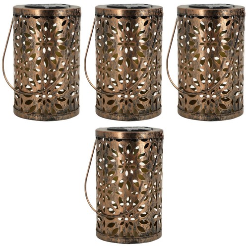 4pcs light brown metal solar - 4pcs,