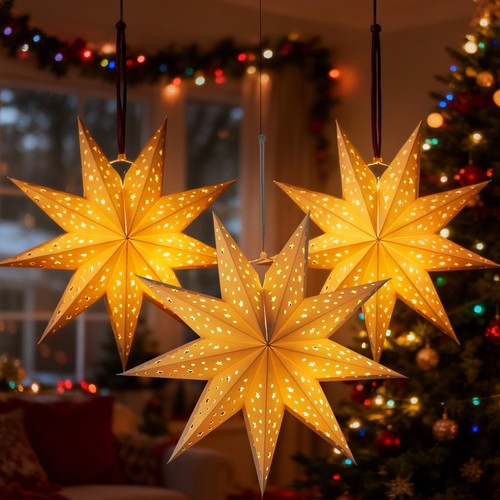 Pcs paper star hanging - pcs,